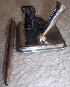 Antique Metal Pen Holder COCKER SPANIEL DOG FIGURINE  