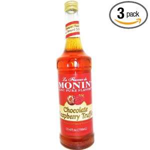 Monin Chocolate Raspberry Truffle Syrup, 750 Ml Bottles (Pack of 3)