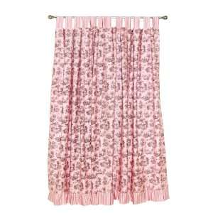  Pink & Brown Toile Curtain Panels