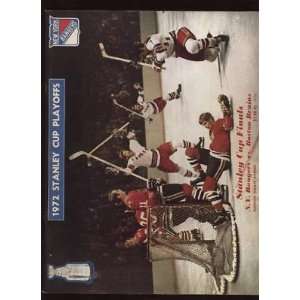  1972 Stanley Cup Playoff Program Bruins @ Rangers EXMT   NHL 