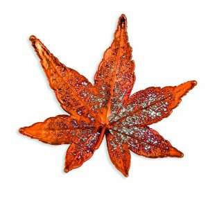   Copper Dipped Japanese Maple Leaf Pin: 1928 Jewelry: Jewelry