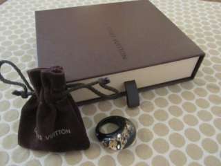 Authentic Fabulous Black Noir Louis Vuitton Inclusion Ring Size (M) w 