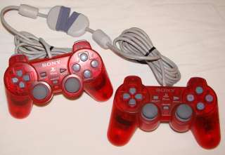 rare 2 red SONY PSONE Playstation CONTROLLERS genuine   