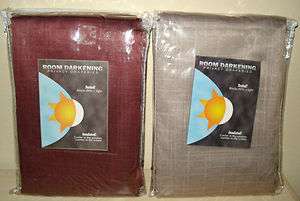   Insulated Energy Window Drapes Curtain Panel Taupe Burgundy 54x84 NW