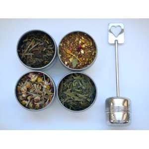   Love You Gift Box   4 Bestselling Tea Cans   Heart Cut out Tea Infuser