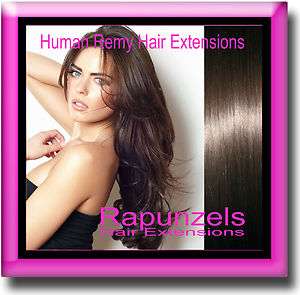 16, 20, 24 HUMAN REMY HAIR EXTENSIONS WEFT/WEAVE IN DARK BROWN 2 