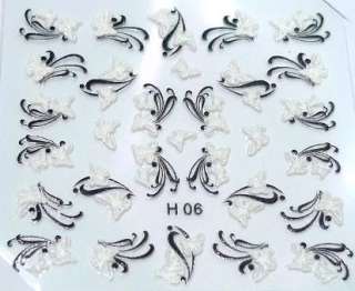 H06 3D NEW NAIL FLORAL ART CRYSTAL DECAL MANICURE STICKER❤  