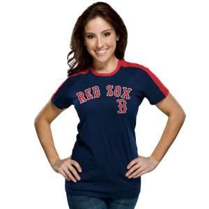  Boston Red Sox Womens Nike Navy Centerfield Raglan T 