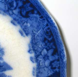 ANTIQUE ENGLAND STAFFORDSHIRE FLOW BLUE SHANGHAI PLATE  