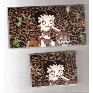  Checkbook Cover Debit Set Made with Betty Boop Jungle Girl 