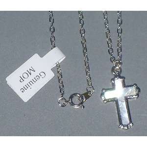  Genuine MOP cross pendant Necklace   20 long Everything 