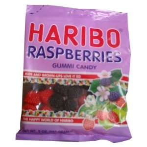 Haribo Raspberries Gummi Candy, 5oz (142g)  Grocery 