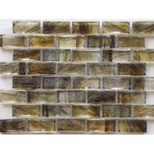   Collection Glass Tile Peat Brown Brick Pattern