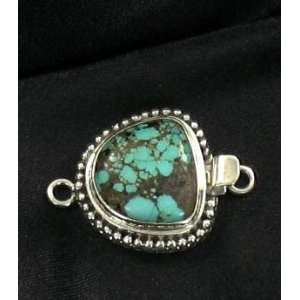  AAA CARICO LAKE BLUE BROWN TURQUOISE CLASP STERLING 14mm 