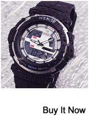 WEIDE Black Quartz Sport Men Analog Steel Wrist Watch New  