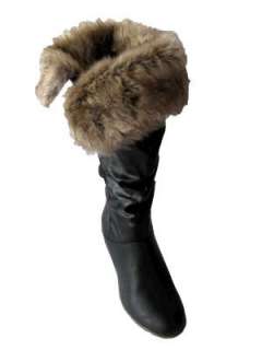 New Womens Winter Flat Faux Fur Boots Sizes 3 8  