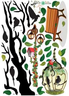 Tree & Birds Adhesive Removable Wall Home Decor Accents Stickers 