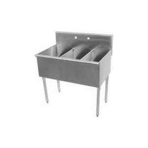 Advance Tabco 4 43 60 Three Compartment Stainless Steel 