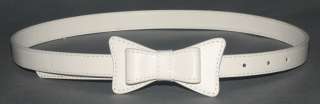 Women White Bow Low Waist Thin Skinny Belt HY1301WT  