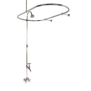 JT 17 JUNIOUR NICKEL FINISH Shower System for Clawfoot Tubs w/ Oval 