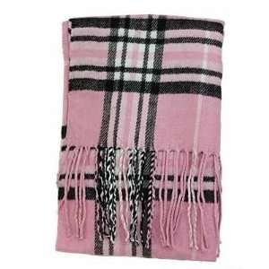   Check Plaid Scarf, Pink. Made in Scotland (C 10): Sports & Outdoors