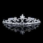 3cm High Wedding Prom Bridal Flower Girl Clear Crystal Tiara Headband