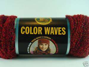 Lion Brand Color Waves Yarn for Knitting Sunset Red  