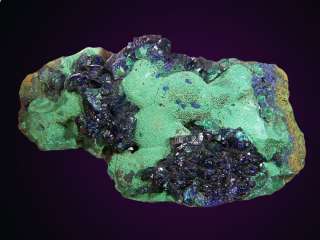 Shiny 3.5 RoyalBlue AZURITE Crystals+MALACHITE China  