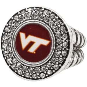  Virginia Tech Hokies Team Logo Crystal Ring: Sports 