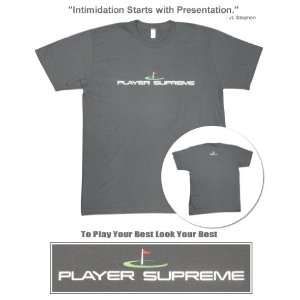  Player Supreme Golf Tee Shirt (Dark Grey / Size Lg 