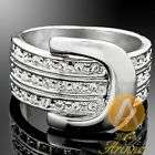 White Gold GP Band Buckle Crystal ARINNA Fashion Ring