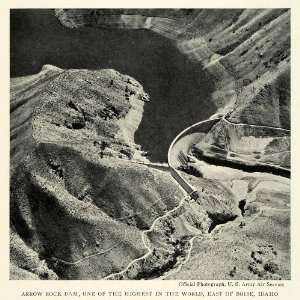  1924 Print Arrow Rock Dam Boise Idaho Reservoir United 