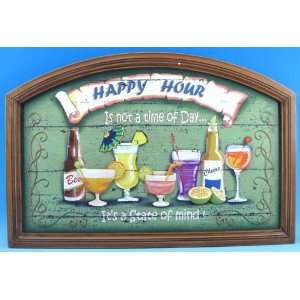  Happy Hour Large Wood Wall Plaque
