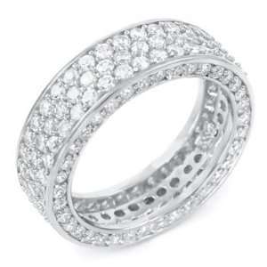  Sterling Silver CZ Eternity Band Ring Size 5 6 7 8 9 