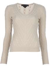 RALPH LAUREN BLACK LABEL   V neck cable knit jumper