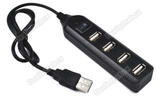 High Speed 4 Port Mini USB 1.1 Hub Switch For Laptop PC 480Mbps Black 