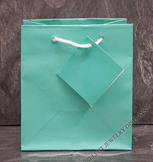 100 Glossy Teal Blue Jewelry Shopping Bag Tote Display  