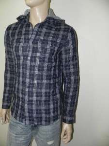 New Armani Exchange AX Mens Slim/Muscle Fit Hoodie Button Front Shirt 