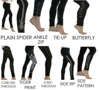 Ladies Women Plain Butterfly Tiger Print Spider Lace Stud See Through 