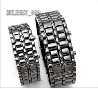 New Led Metal Lava Bracelet Watch Faceless Samurai Iron Wristwatch 