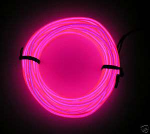5FT El wire/glow wire/cool neon +battery driver Pink  