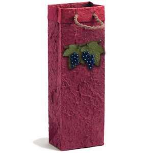  Crush Grape Applique Red 1  Bottle Wine Bag Kitchen 