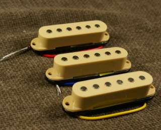 SSS Single Coil Pickup Set for Fender Stratocaster CREAM COVER  