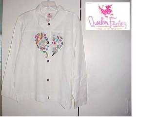 Quacker Factory Jacket Shirt White Embroid Beads NWT 2X  
