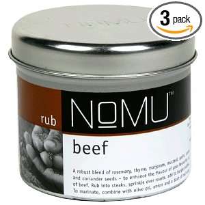 NoMU Rub, Beef Rub, 3.5 Ounce Tin (Pack of 3)  Grocery 