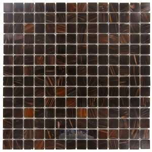 Modern mosaics   3/4 x 3/4 iridescent glass tile in iridescent brown