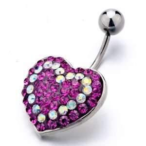   White Heart Fashion Belly Button Ring Navel Piercing Body Jewelry
