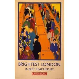 1924 London Underground Subway Vintage Poster 
