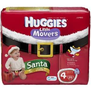  Huggies Little Movers Santa Diapers Jumbo Pack    size 4 