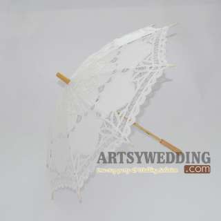 Black Pure Cotton Lace Parasol Umbrella Wedding Bridal  